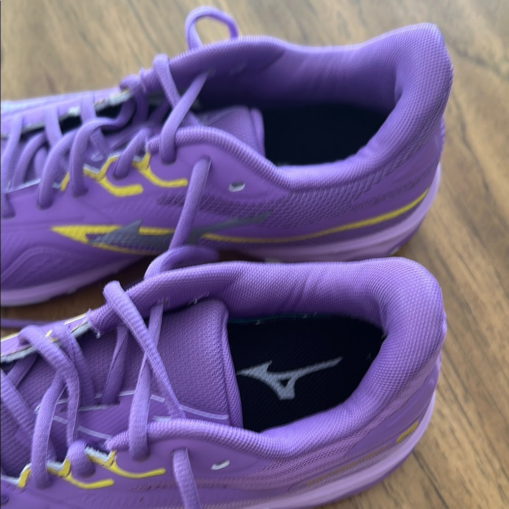 Mizuno Purple and Yellow Athletic Shoes - Picture 4 of 6